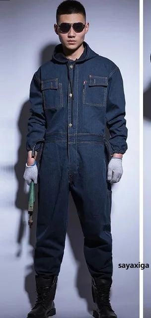 Thick Denim Jumpsuit - Winter Welding Overalls for Men - ClubOn