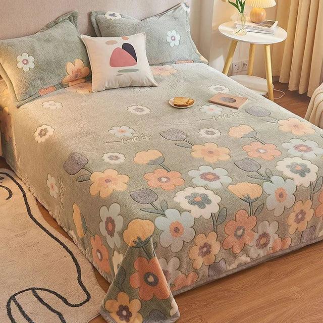 Coral Fleece Blanket Cover – Flannel Quilt for Bed & Air Conditioning Nap - ClubOn