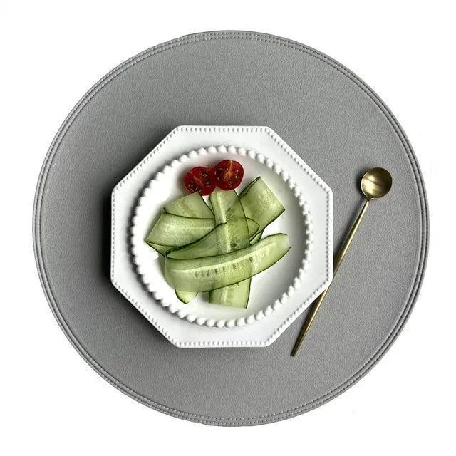 38cm PU Leather Non-Slip Placemat - Oil Resistant Table Mat - ClubOn