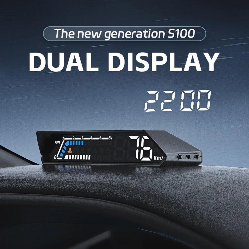 S100 Auto HUD OBD2 Head-Up Display - Speed & Fuel Consumption Projector - ClubOn