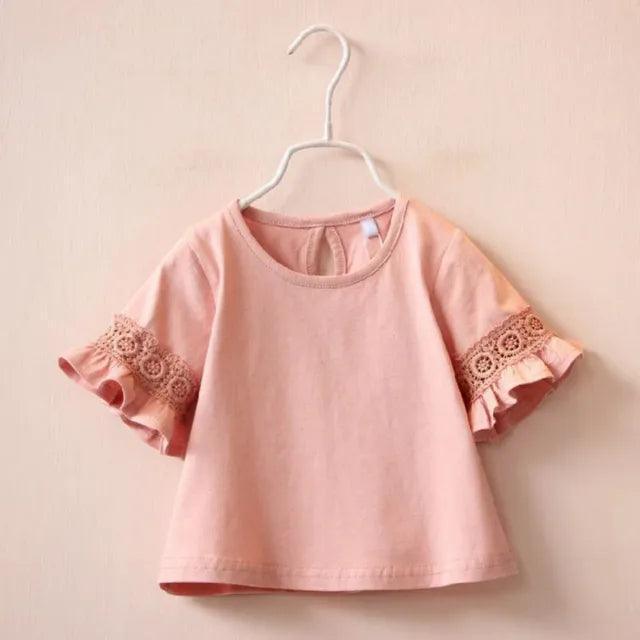 Lace Toddler T-Shirts for Girls | Summer Cotton Tops (1-8Y) - ClubOn
