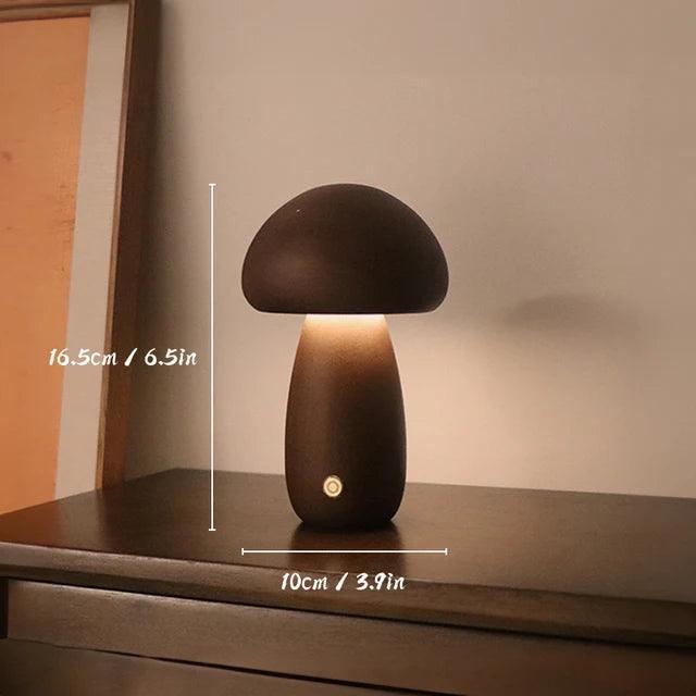 Wooden Mushrooms Night Light - Touch Switch Table Lamp - ClubOn