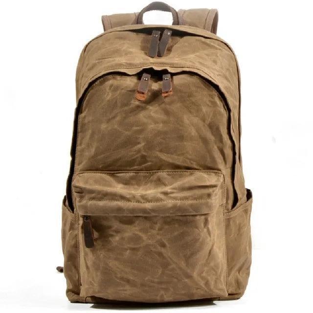 Waterproof Oil Wax Canvas Daypack - Unisex Vintage Backpack - ClubOn
