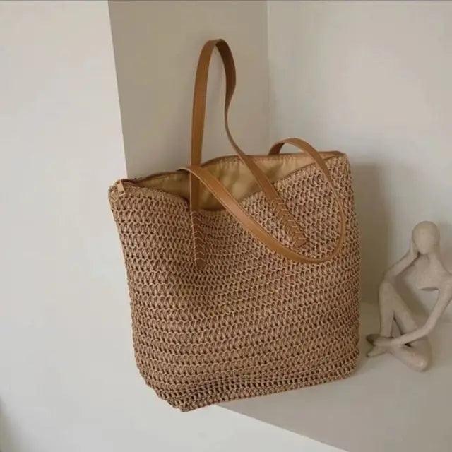 Summer Woven Straw Shoulder Bag - ClubOn