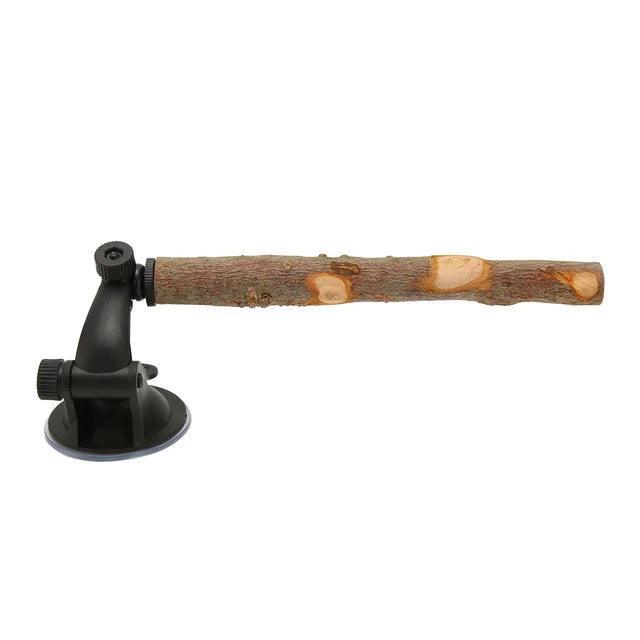 Wood Bird Standing Stick Perch with Suction Cups – Non-Slip Window Perch for Small & Medium Birds - ClubOn