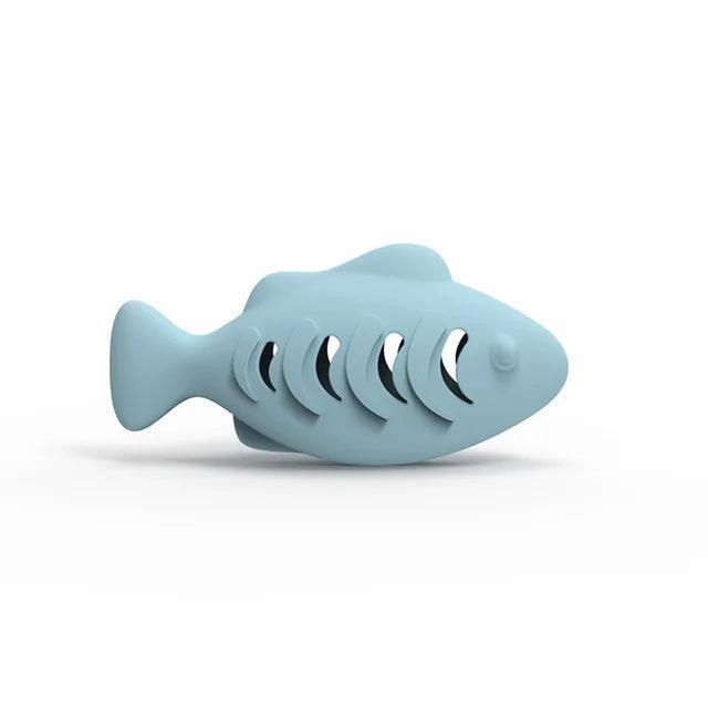 Interactive Silicone Fish Cat Toy with Food Storage - ClubOn