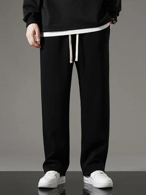 Men's Wide Leg Straight Sweatpants - Fashion Drawstring Casual Track Pants for Spring & Autumn - ClubOn