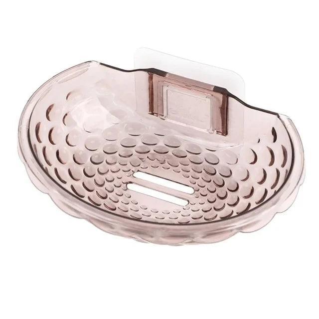 Wall Mounted Transparent Acrylic Soap Dish - Self-Adhesive Bathroom Accessory - ClubOn