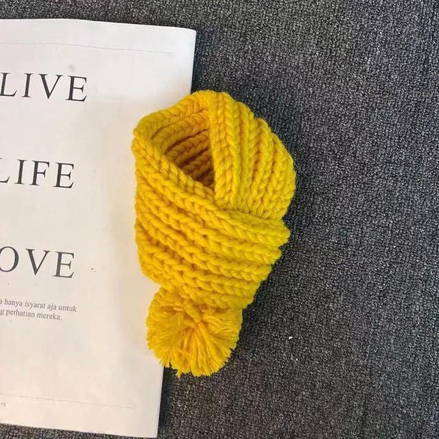 Teddy Bear Woven Pattern Pet Scarf - Fleece Collar - ClubOn