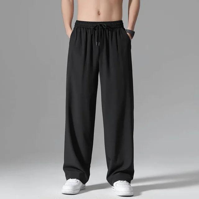 Men's Wide Leg Jogger Pants - Spring Summer Casual Straight-Leg Sports Pants - ClubOn