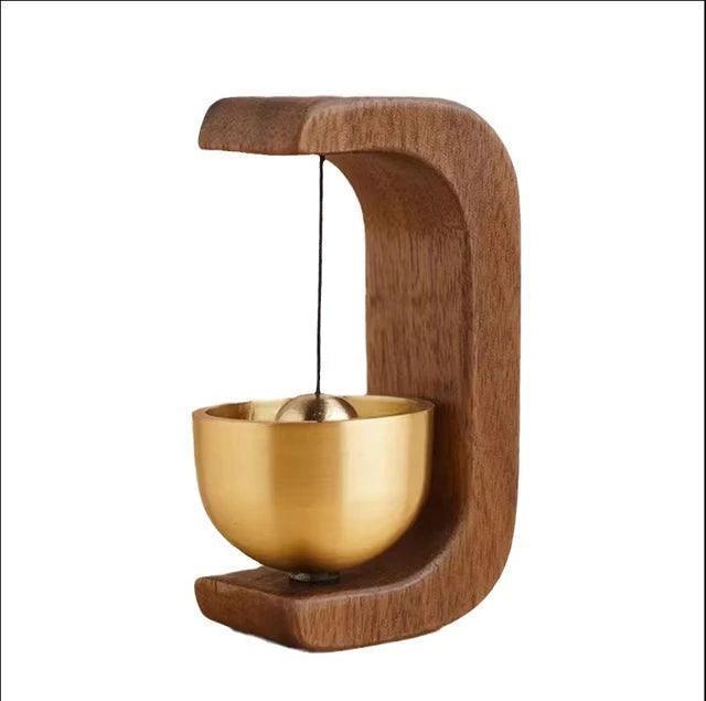 Wireless Wooden Doorbell with Brass Wind Chimes - ClubOn