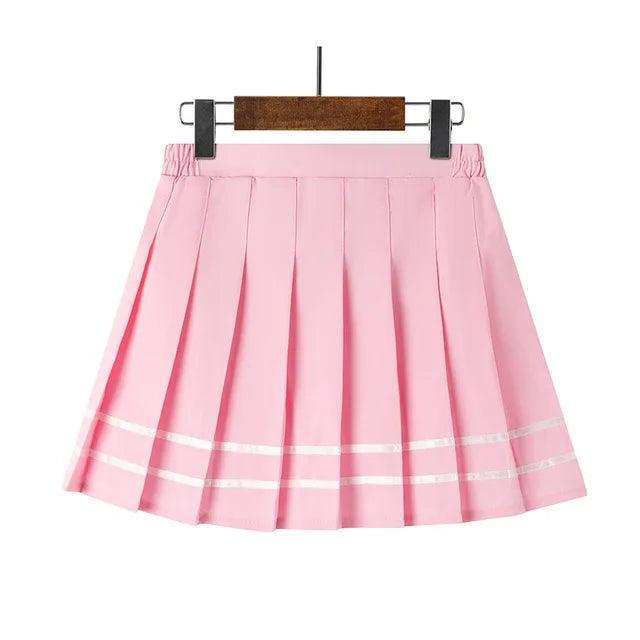 Spring Preppy Pleated Skirt for Girls – All-Season Casual School Skirt - ClubOn