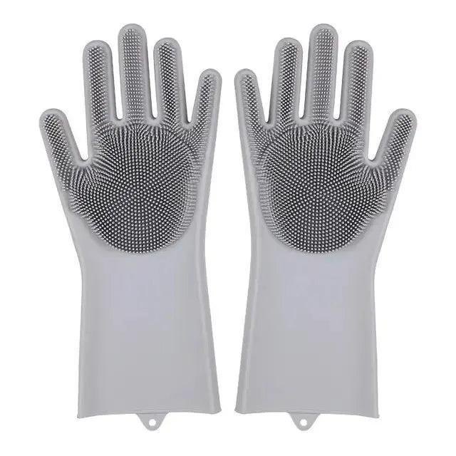 Magic Silicone Dishwashing Gloves - Sponge Scrubber Kitchen Tool - ClubOn