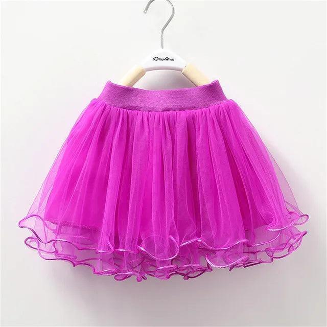 Summer Infant Girls' Mesh Tutu Skirt – Solid Color Gauze Miniskirt (1-14 Years) - ClubOn