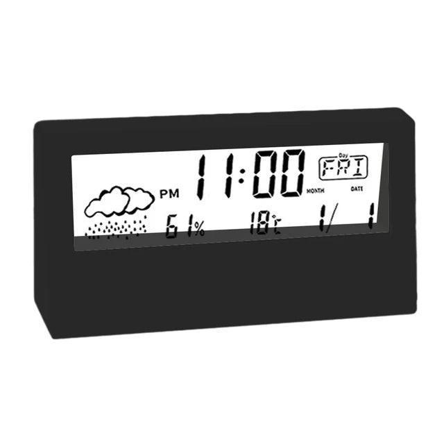 Thermo-Hygrometer Clock - Creative Weather Display Alarm - ClubOn