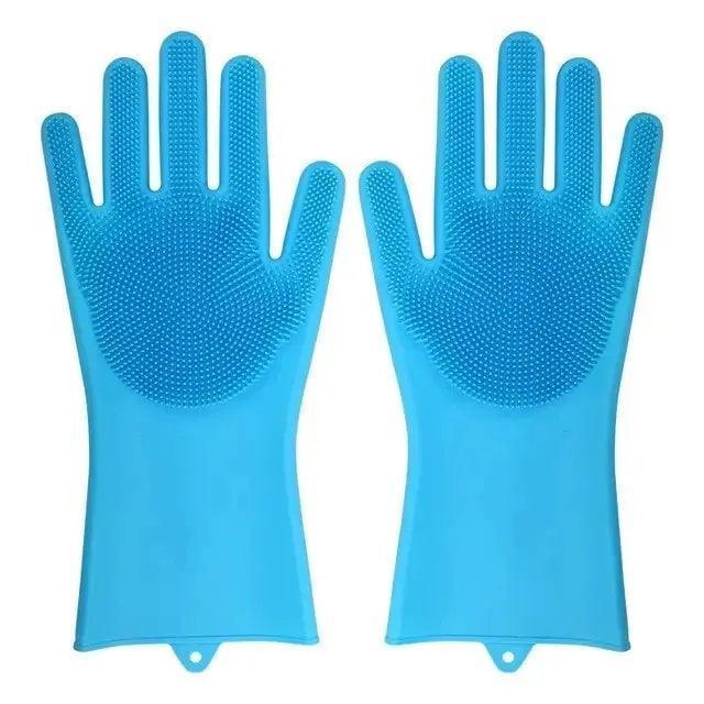 Magic Silicone Dishwashing Gloves - Sponge Scrubber Kitchen Tool - ClubOn