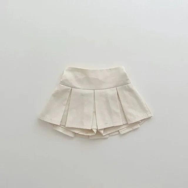 Girls' Solid Color Pleated Mini Skirt - ClubOn