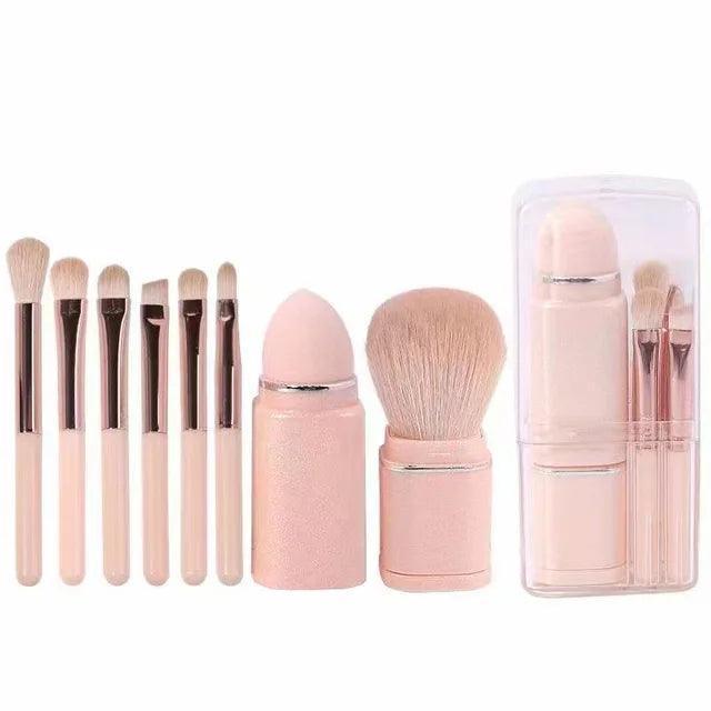 8pcs Portable Travel Makeup Brush Set - Soft Bristles - ClubOn