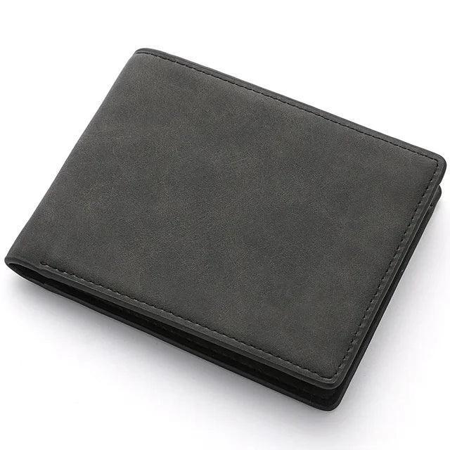 Men's Genuine PU Leather Wallet - Short Zipper Business Wallet - ClubOn