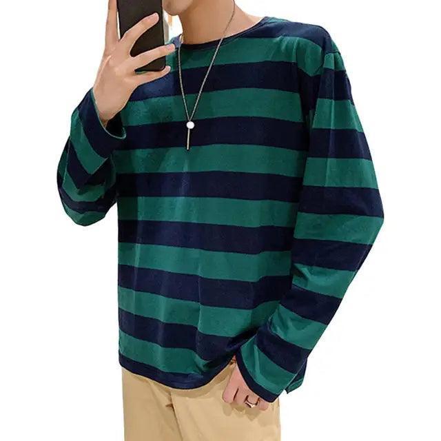 Spring Men’s Classic Striped Hoodie – Hip Hop Streetwear - ClubOn