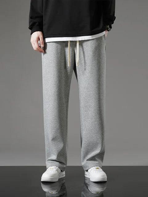 Men's Wide Leg Straight Sweatpants - Fashion Drawstring Casual Track Pants for Spring & Autumn - ClubOn