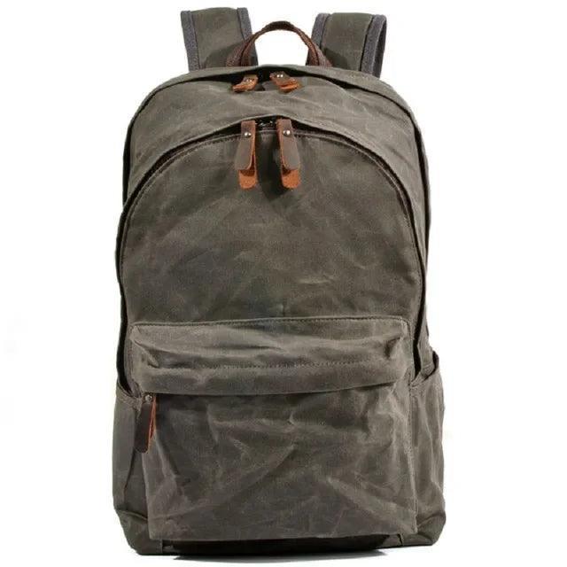 Waterproof Oil Wax Canvas Daypack - Unisex Vintage Backpack - ClubOn