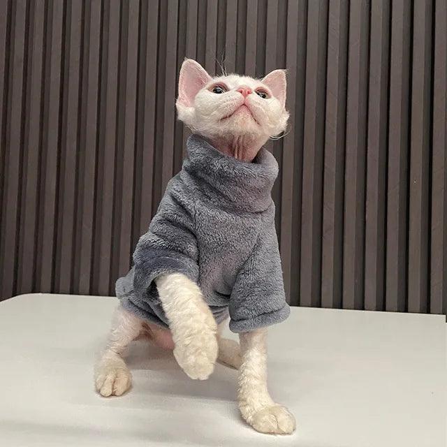 Winter Turtleneck Cat Sweater | Warm Pullover for Hairless Cats - ClubOn