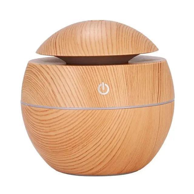 Wood Grain Air Humidifier & Aroma Diffuser – USB Ultrasonic Essential Oil Cool Mist Sprayer - ClubOn