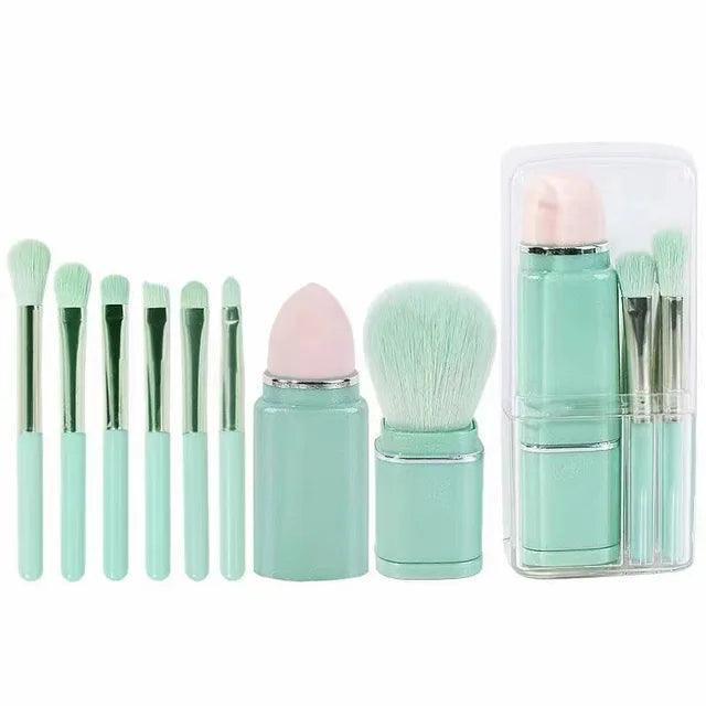 8pcs Portable Travel Makeup Brush Set - Soft Bristles - ClubOn