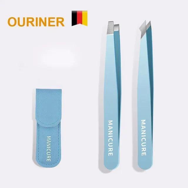 Colorful Eyebrow Tweezer - Stainless Steel Slanted Hair Puller for Fine Hairs, Precision Makeup Tool - ClubOn