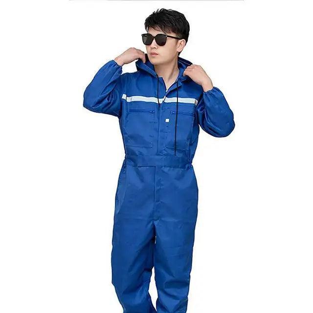 Unisex Hooded Work Overalls - Safety Mechanic Jumpsuit - ClubOn
