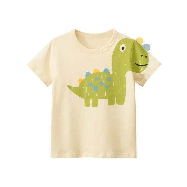 Summer Boys' 3D Dinosaur T-Shirt – Short Sleeve Tee - ClubOn