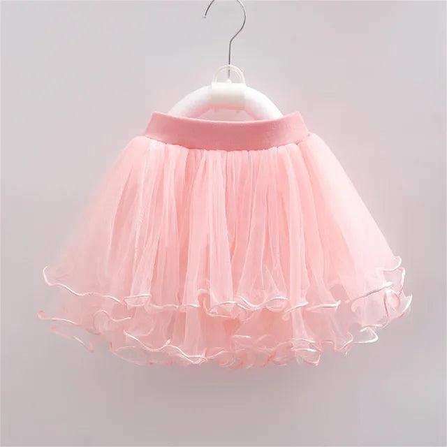 Summer Infant Girls' Mesh Tutu Skirt – Solid Color Gauze Miniskirt (1-14 Years) - ClubOn