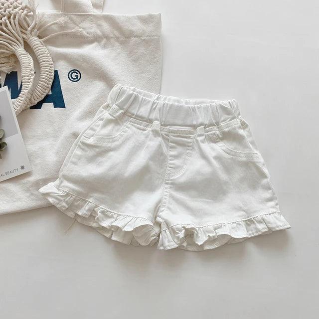Girls' Ruffle Denim Shorts for Summer - ClubOn