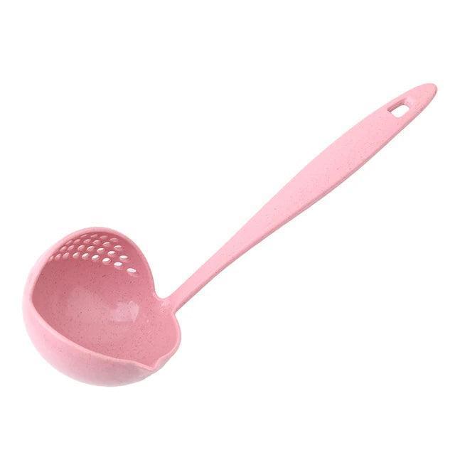 Silicone Soup Ladle with Long Handle – Heat-Resistant Cooking Spoon & Colander - ClubOn