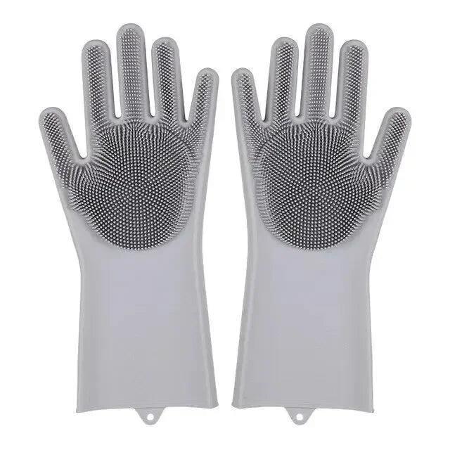 Reusable Magic Silicone Dishwashing Gloves – Sponge Scrubber Cleaning Tool - ClubOn