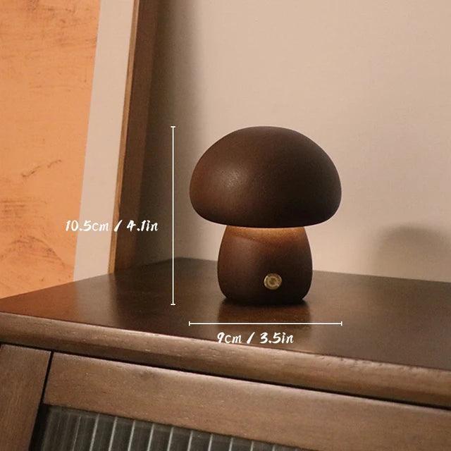 Wooden Mushrooms Night Light - Touch Switch Table Lamp - ClubOn
