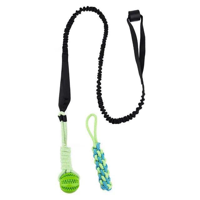 Interactive Tug of War Dog Toy with Spring Rope Ball - ClubOn