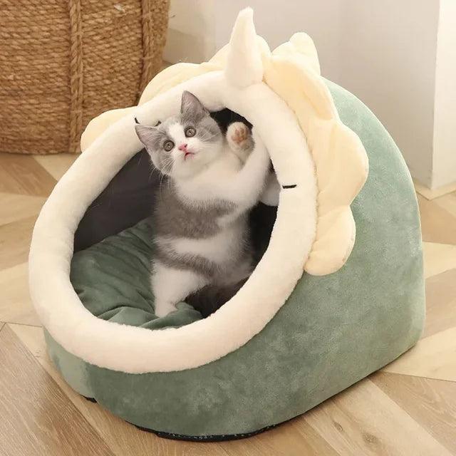 Cozy Cat Bed House | Round Sleeping Cave & Kitten Lounger - ClubOn