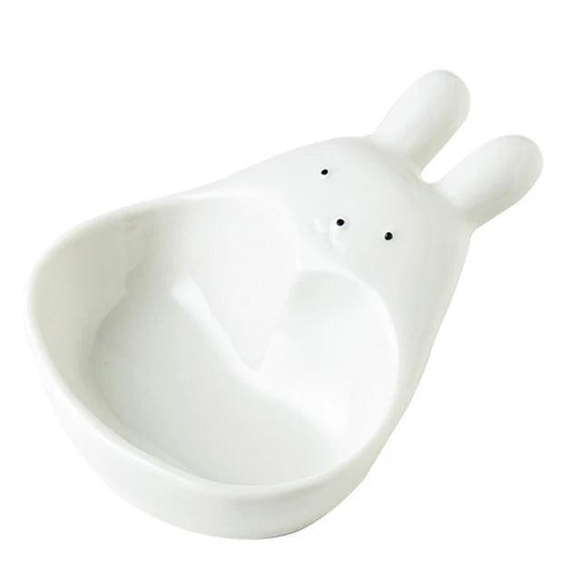 Cute Rabbit Ceramic Sauce Dish with Handle – Small Sushi Dipping Bowl for Soy, Vinegar, & Seasoning - ClubOn