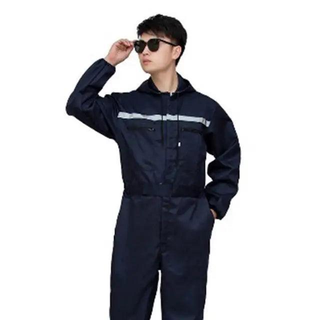 Unisex Hooded Work Overalls - Safety Mechanic Jumpsuit - ClubOn