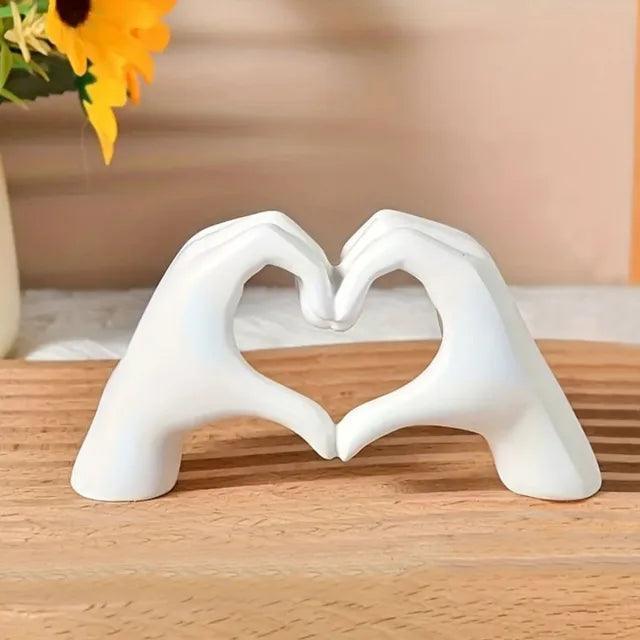 Love Heart Finger Resin Figurine - Decorative Sculpture - ClubOn