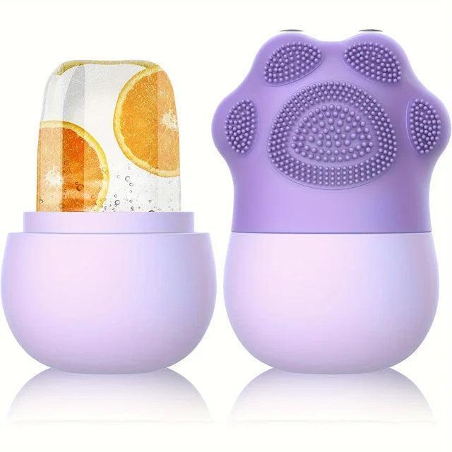 Ice Roller for Face – Beauty Tool with Cosmetic Brush & Scrubber Mat for Skin Care - ClubOn