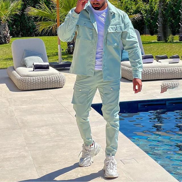 Men's Multi-Pocket Cargo Jacket & Trousers - ClubOn