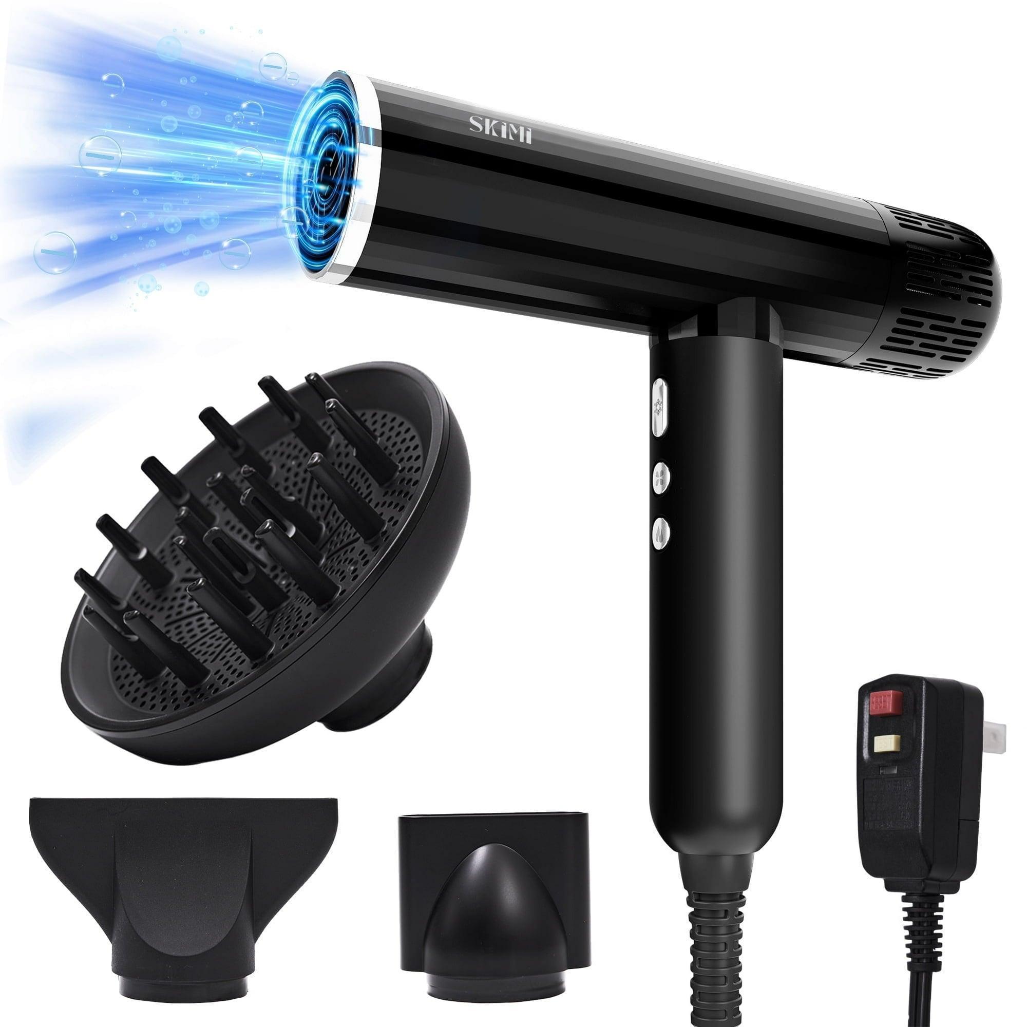 SKIMI Ionic Hair Dryer, Black Blow Dryer, 110,000 RPM High-Speed Brushless Motor, Lightweight, 1600W - ClubOn