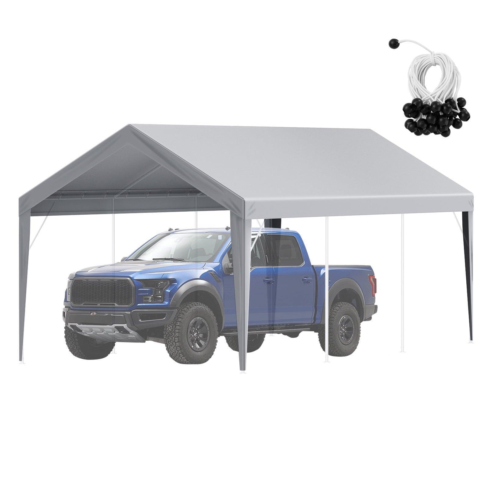 SKYSHALO 10x20 Feet Carport Replacement Canopy Tent Cover – Gray - ClubOn