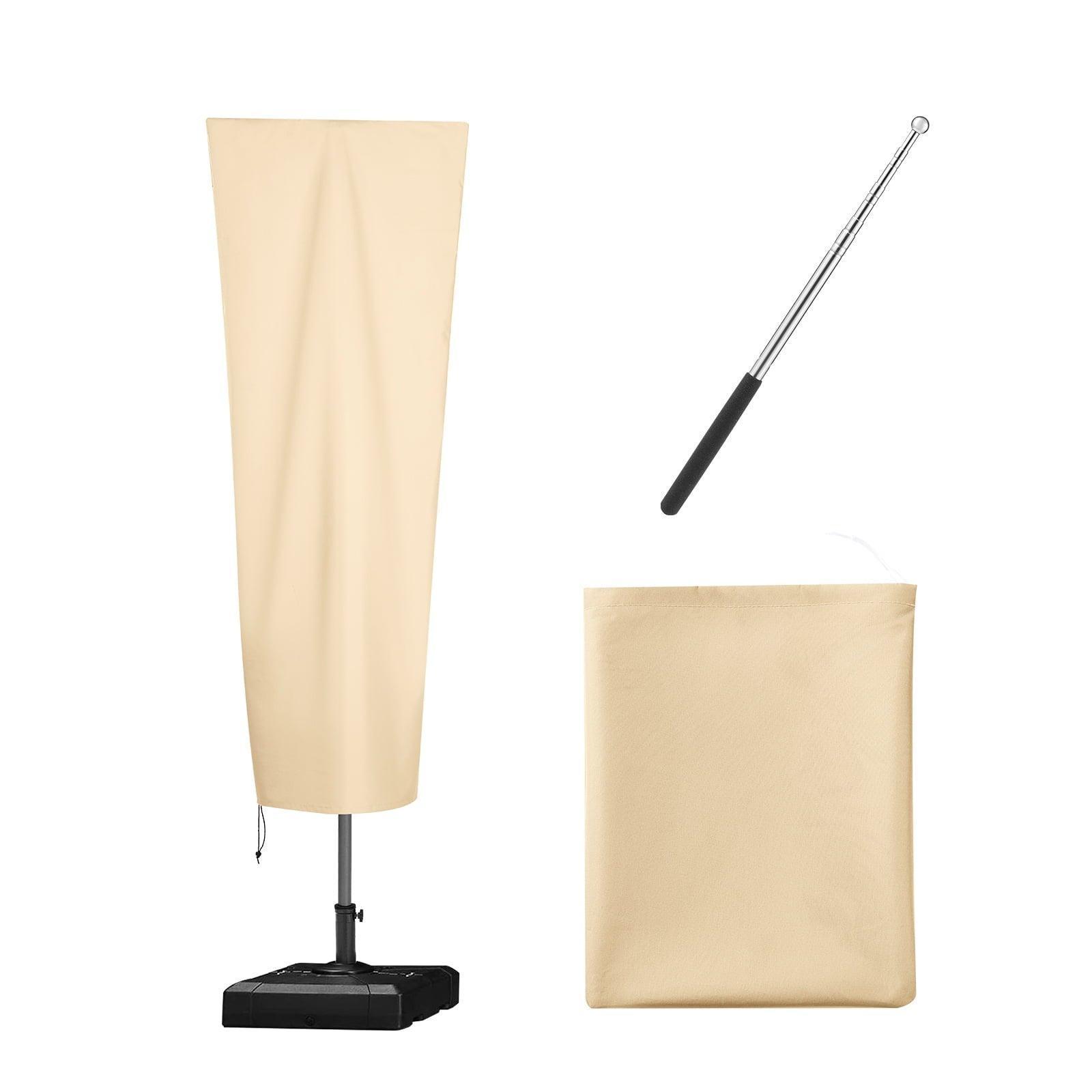 SKYSHALO Outdoor Umbrella Cover – Fits up to 13ft, Durable 420D Oxford Fabric with UV Protection, Beige, Includes Storage Pouch - ClubOn