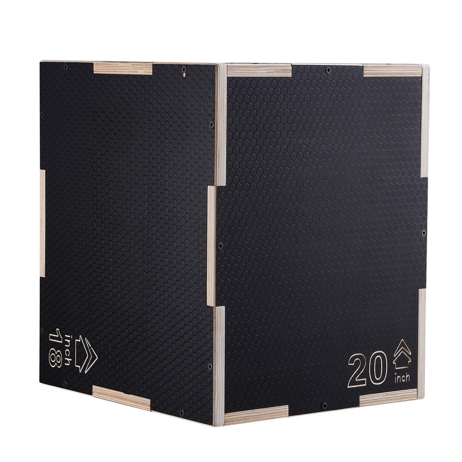 SKYSHALO 3-in-1 Plyo Jump Box – 20/18/16-Inch Heights, Wooden Construction, Anti-Slip Surface for Home Gym & Conditioning - ClubOn