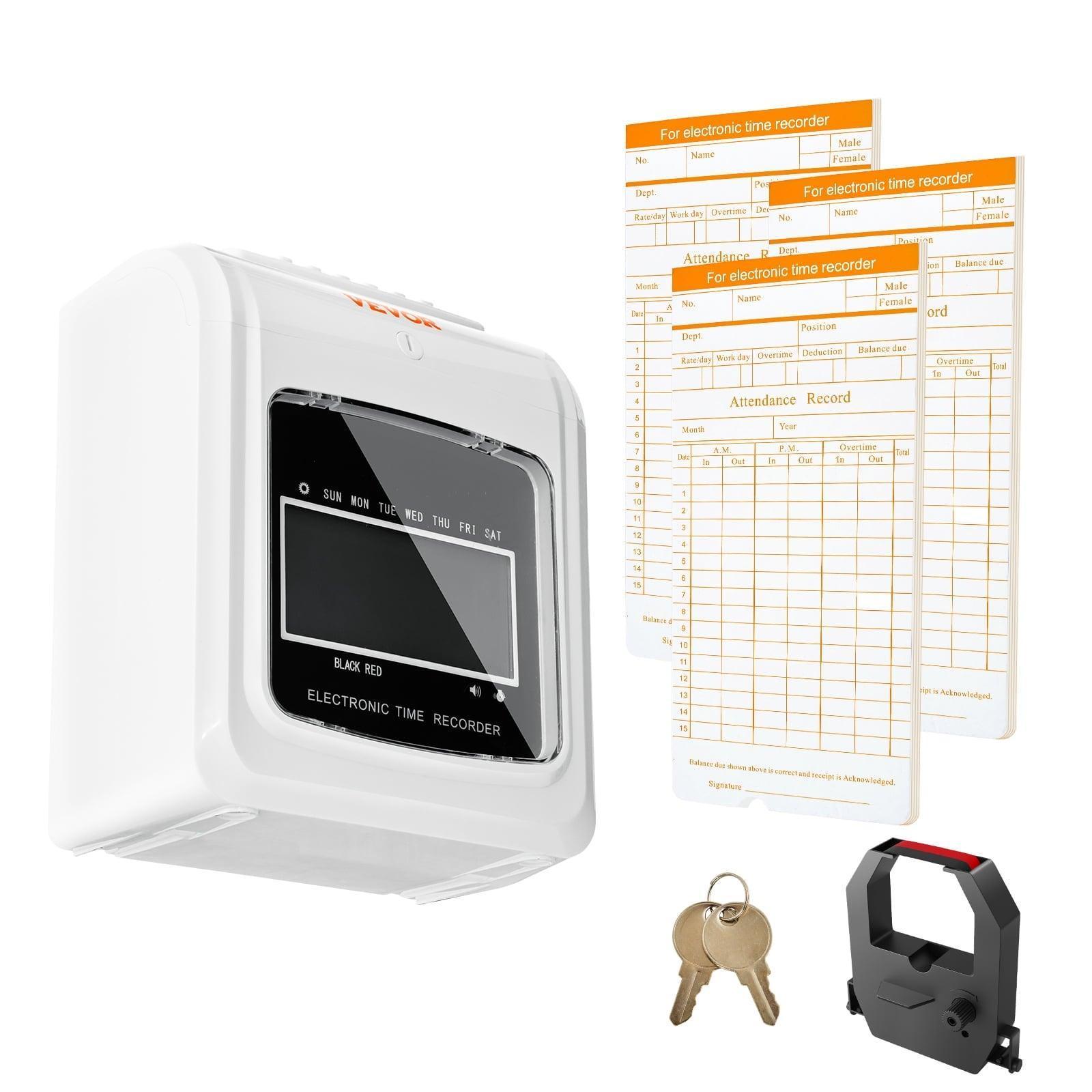 SKYSHALO Punch Time Clock for Employees with 102 Time Cards, Ink Ribbon & Security Keys - ClubOn