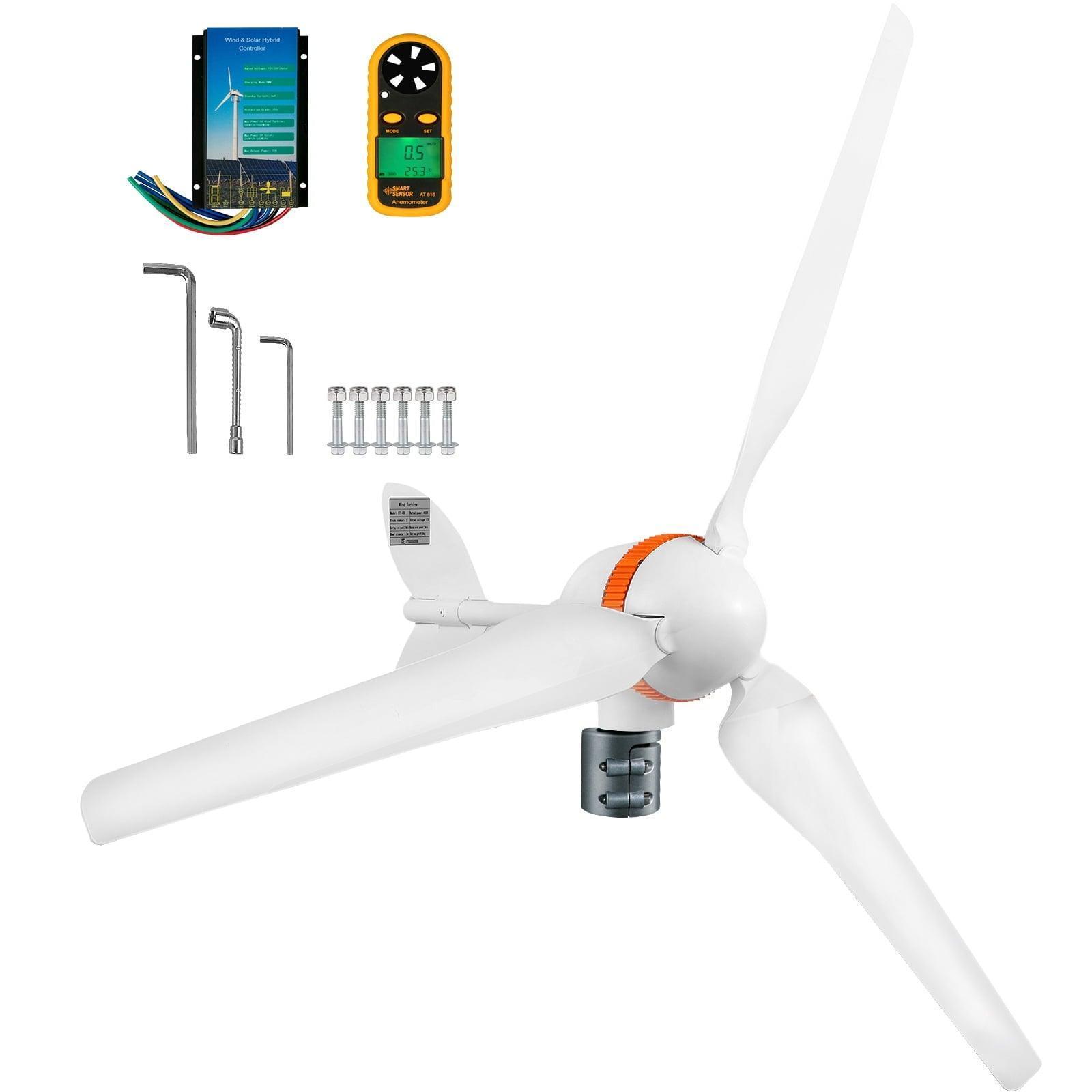 SKYSHALO Wind Turbine Generator – 12V/AC, 400W Wind Power Kit with MPPT Controller, 5 Blades, Auto Adjust Windward Direction - ClubOn